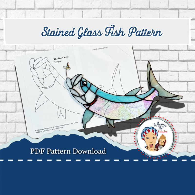 stained glass fish pattern